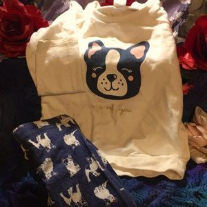 Carters, size 3T, long sleeve French bulldog shirt and matching pants.